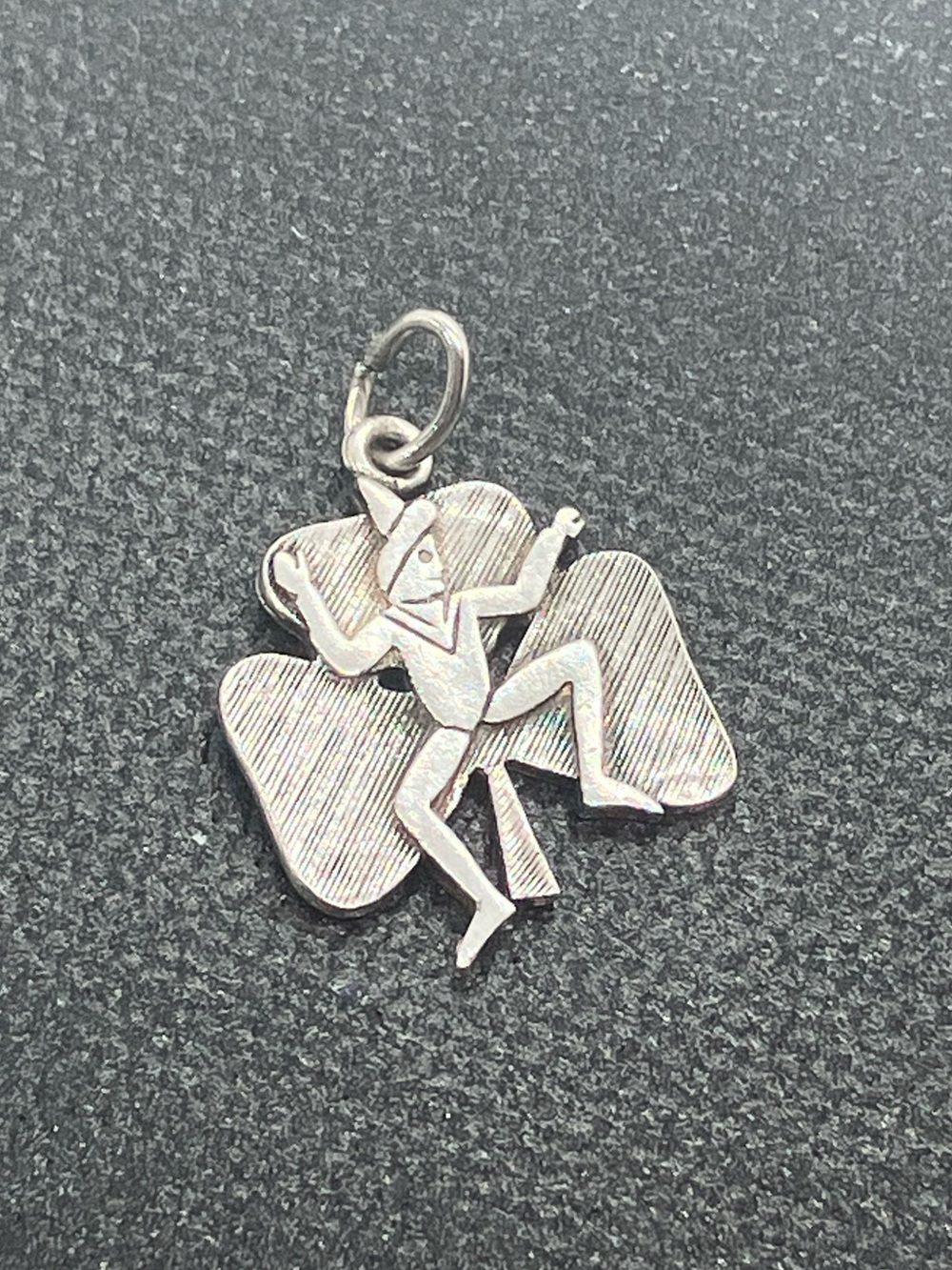 Vtg 925 Sterling Silver Lucky Leprechaun Clover Charm